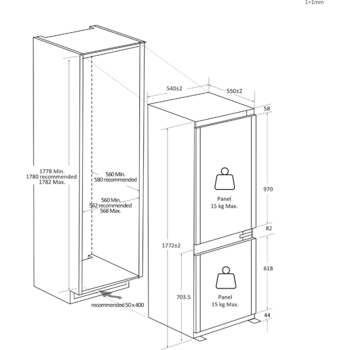 HAIER Ugradbeni hladnjak sa zamrzivačem Titanium Series 6 HBW7518BT sa sustavom dnevnog svjetla - Slika 14