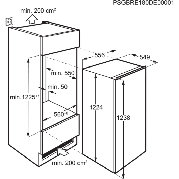 AEG Ugradbeni hladnjak 5000 TSK5012EF OptiSpace: Individualno podesive staklene police - Slika 4