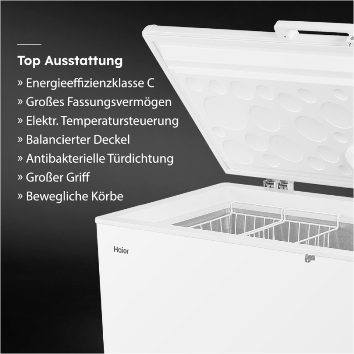 HAIER Zamrzivač HCE321C Razred energetske učinkovitosti C (ljestvica od A do G) - Slika 6
