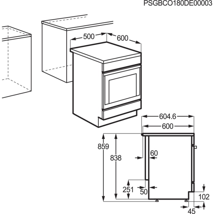 AEG Električni samostojeći štednjak CCB5440CBW, 50 cm širina - Slika 4